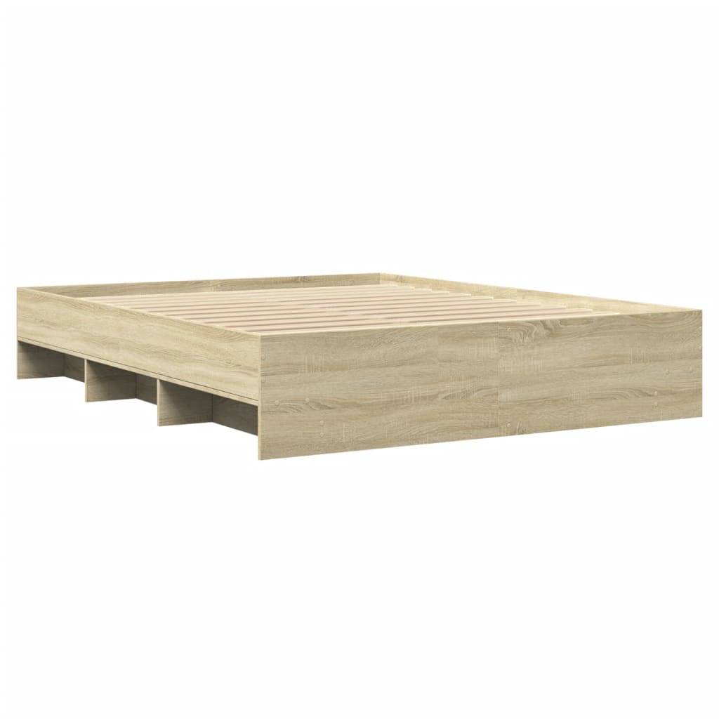 vidaXL Bettgestell ohne Matratze Sonoma-Eiche 160x200 cm Holzwerkstoff