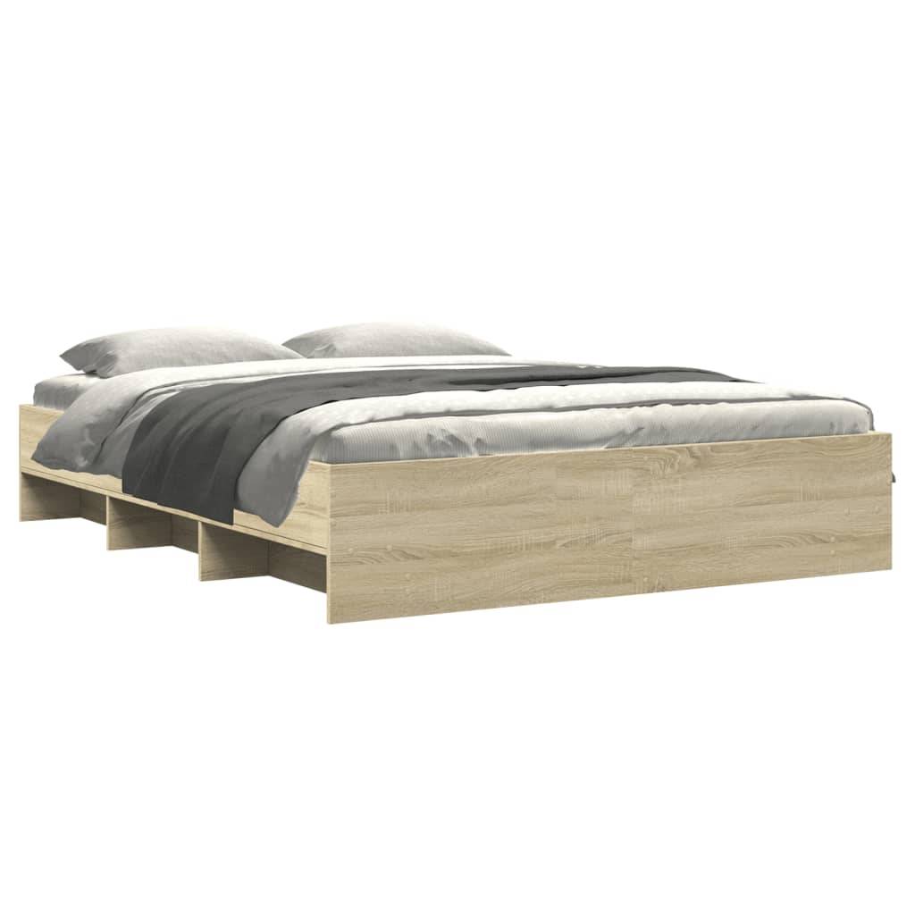 vidaXL Bettgestell ohne Matratze Sonoma-Eiche 160x200 cm Holzwerkstoff