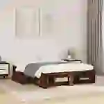 vidaXL Bettgestell ohne Matratze Räuchereiche 120x200 cm Holzwerkstoff vidaXL Bettgestell ohne Matratze Räuchereiche 120x200 cm Holzwerkstoff