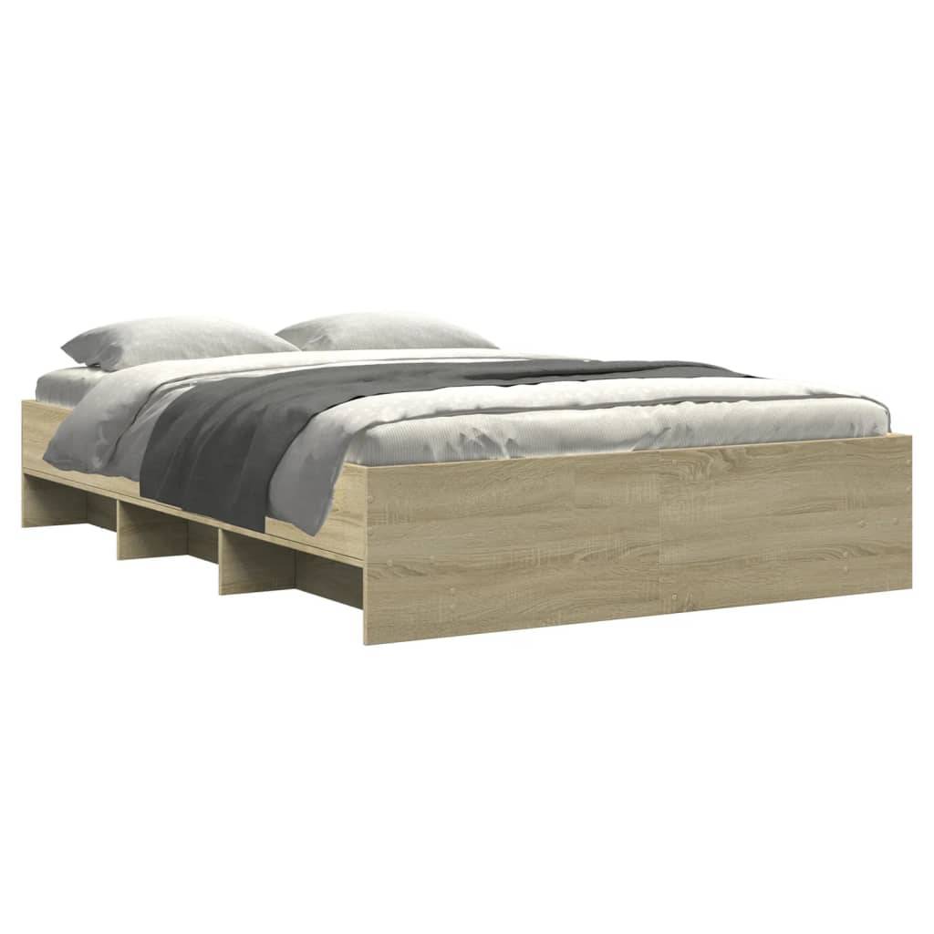 vidaXL Bettgestell ohne Matratze Sonoma-Eiche 120x190 cm Holzwerkstoff