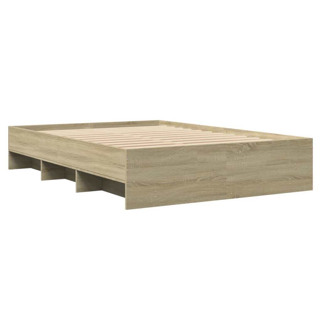 vidaXL Bettgestell ohne Matratze Sonoma-Eiche 120x190 cm Holzwerkstoff