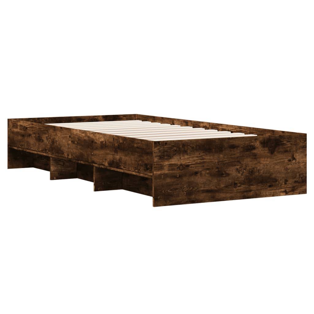 vidaXL Bettgestell ohne Matratze Räuchereiche 100x200 cm Holzwerkstoff