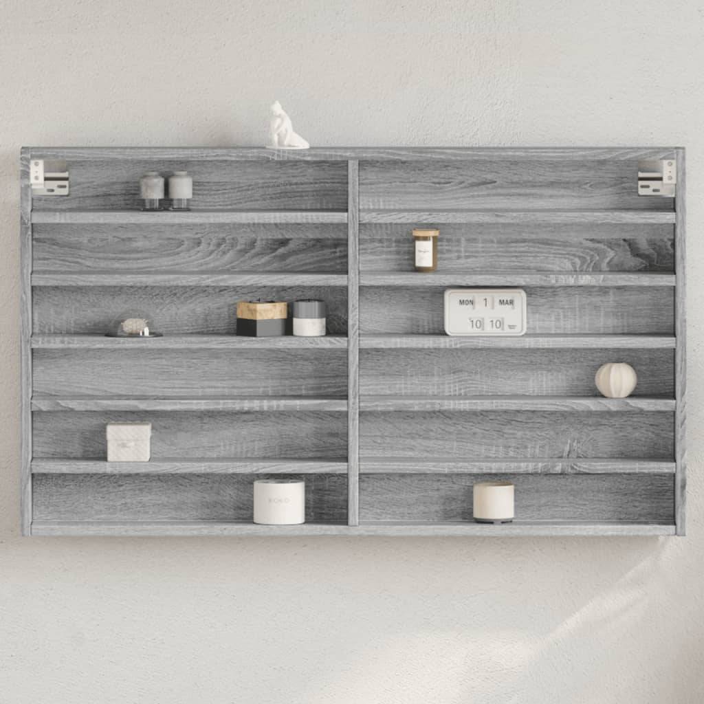 vidaXL Vitrinenschrank Grau Sonoma 100x8,5x58 cm Holzwerkstoff