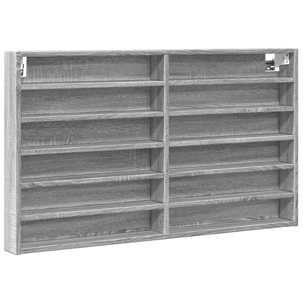 vidaXL Vitrinenschrank Grau Sonoma 100x8,5x58 cm Holzwerkstoff