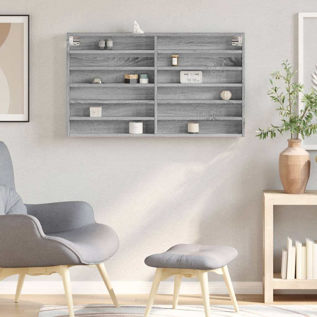 vidaXL Vitrinenschrank Grau Sonoma 100x8,5x58 cm Holzwerkstoff