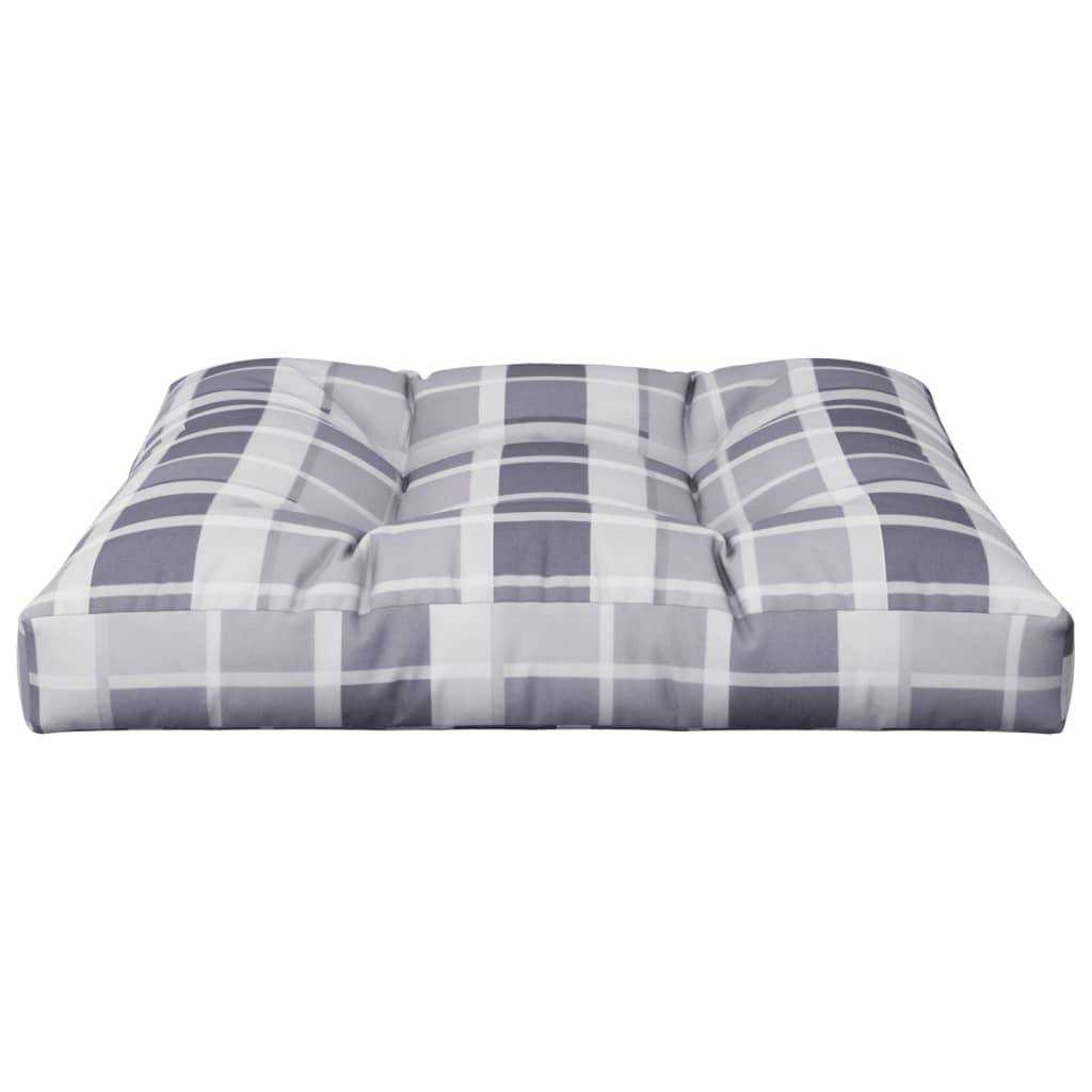 vidaXL Palettenkissen Grau Karomuster 70x70x12 cm Stoff