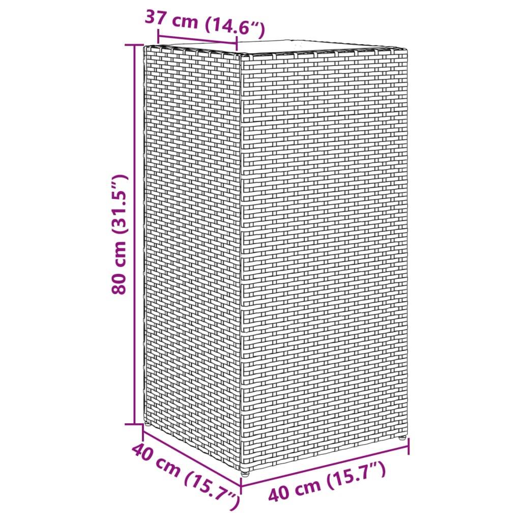 vidaXL Pflanzkübel 2 Stk. Grau 40x40x80 cm Poly Rattan