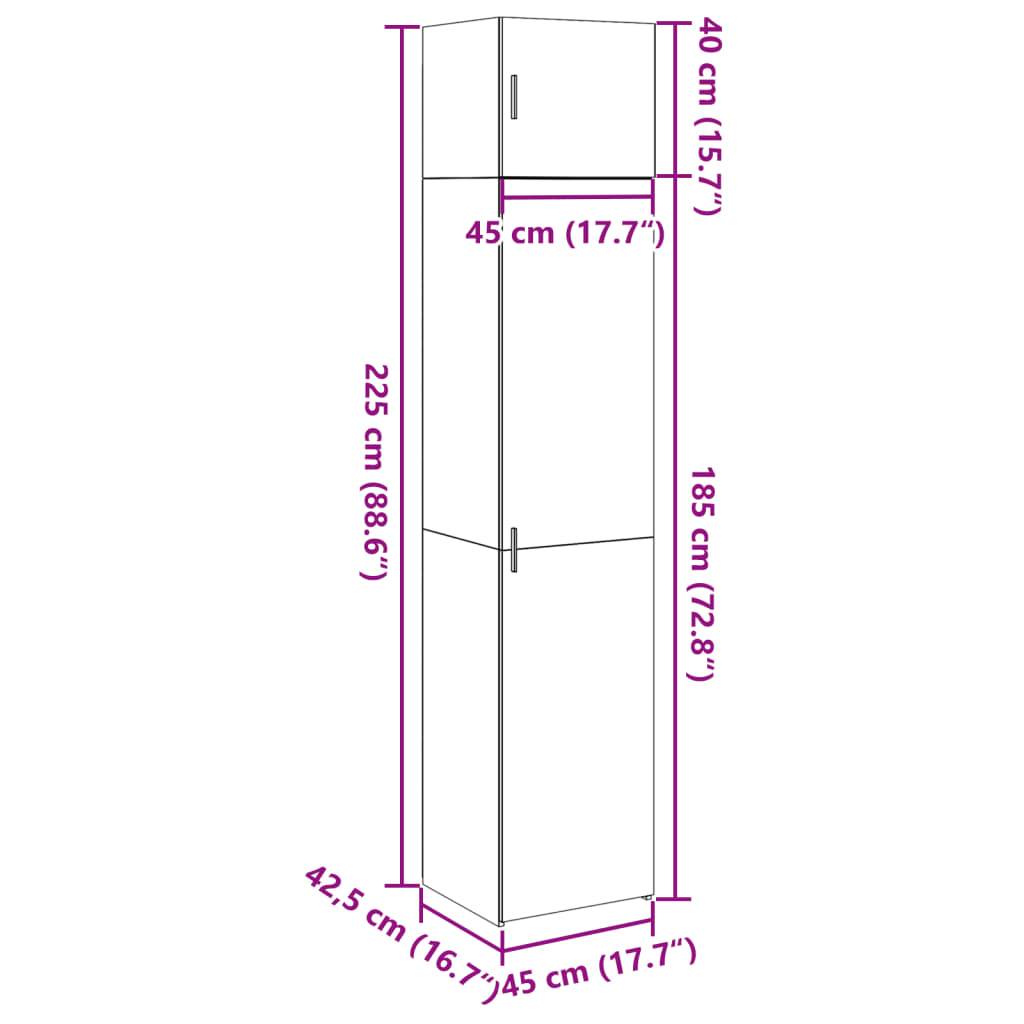 vidaXL Hochschrank Schmal Räuchereiche 45x42,5x225 cm Holzwerkstoff