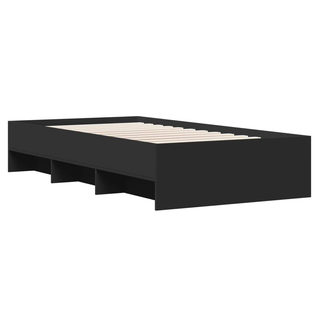 vidaXL Bettgestell Schwarz 100x200 cm Holzwerkstoff