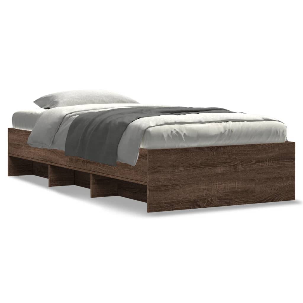 vidaXL Bettgestell ohne Matratze Braun Eiche 90x200 cm Holzwerkstoff