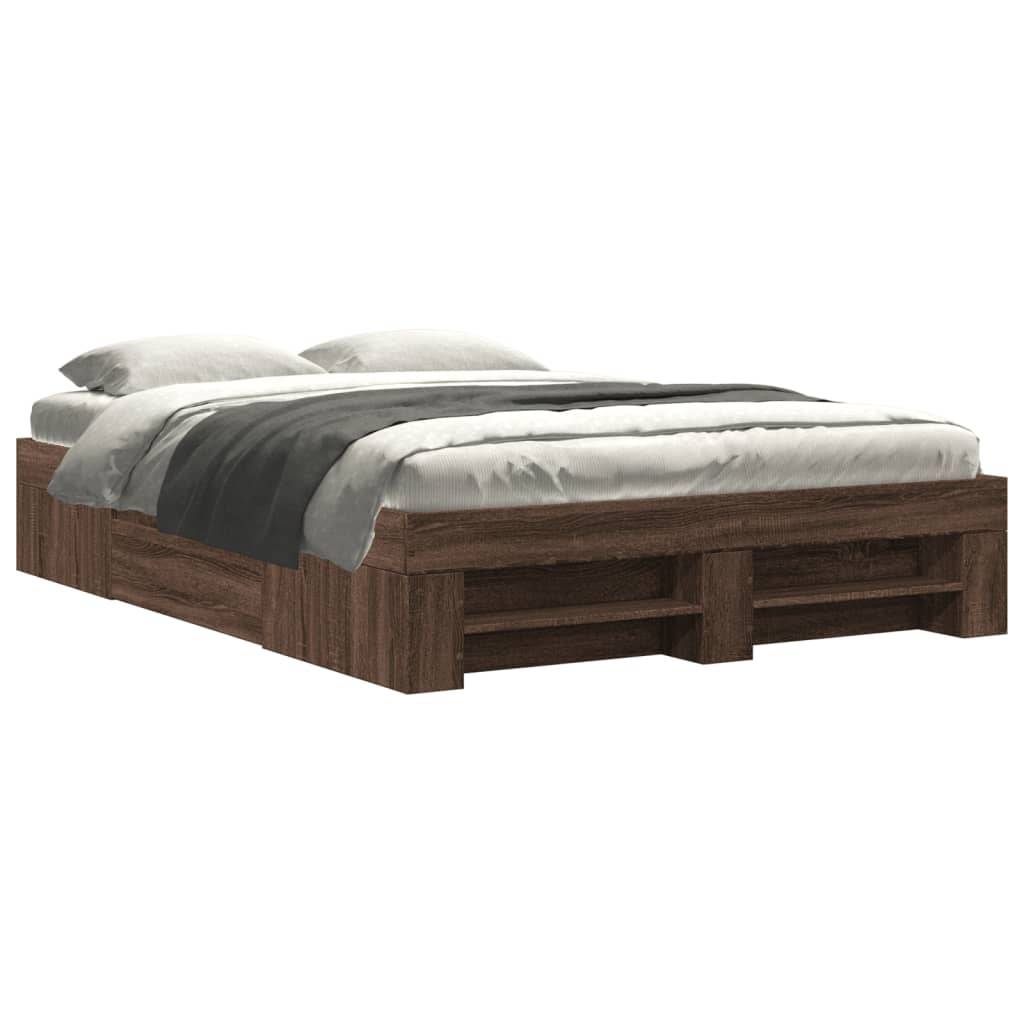 vidaXL Bettgestell ohne Matratze Braun Eiche 120x190 cm Holzwerkstoff
