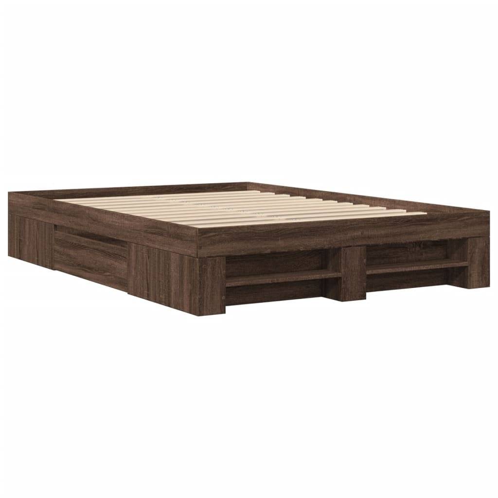 vidaXL Bettgestell ohne Matratze Braun Eiche 120x190 cm Holzwerkstoff