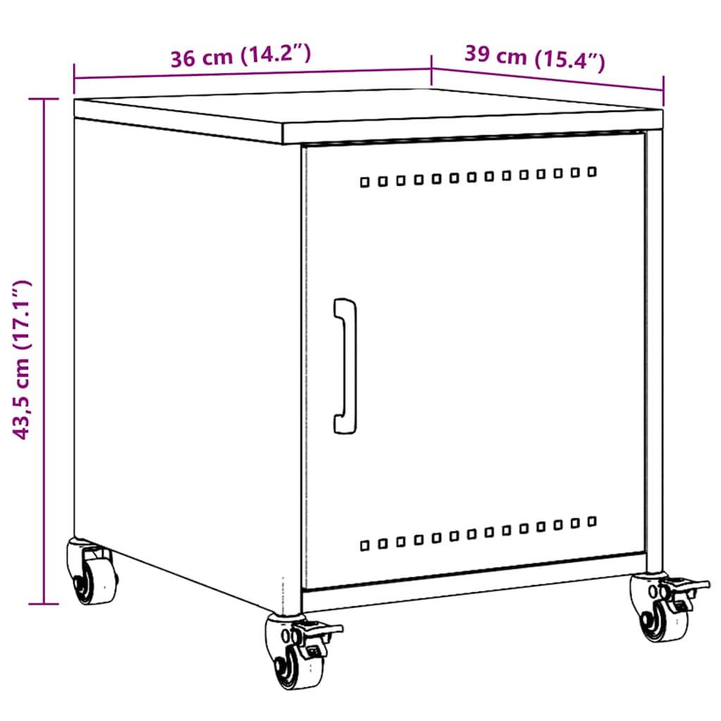 vidaXL Nachttische 2 Stk. Rosa 36x39x43,5 cm Stahl