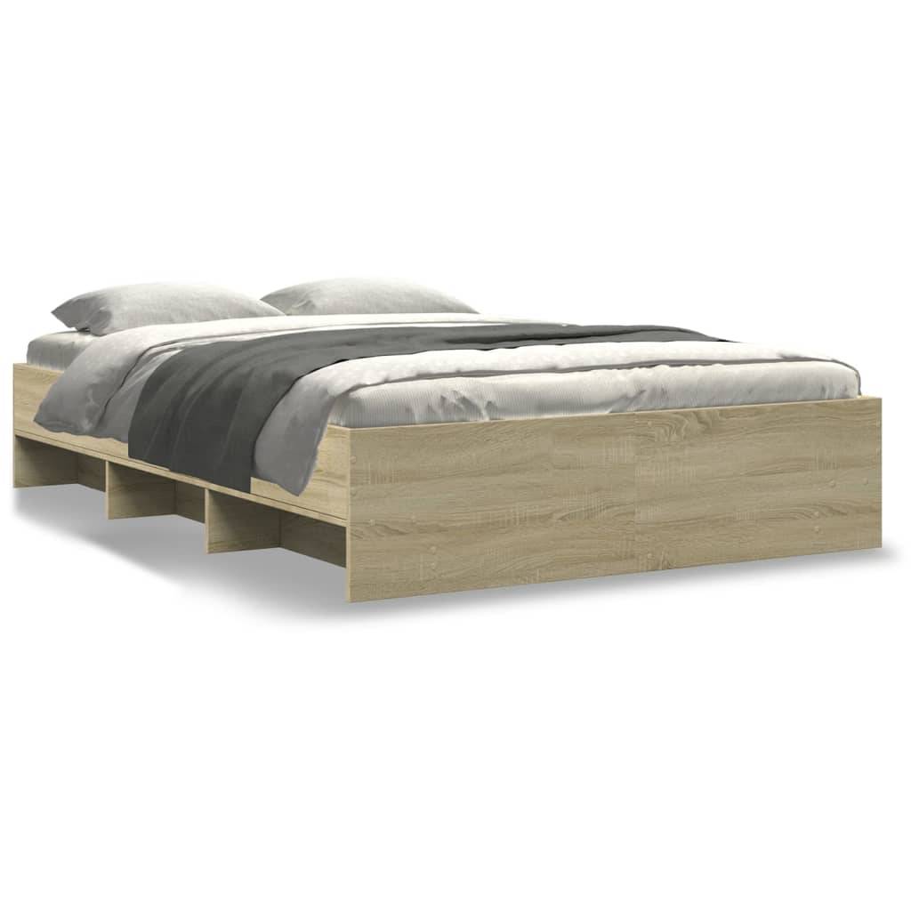 vidaXL Bettgestell ohne Matratze Sonoma-Eiche 120x190 cm Holzwerkstoff