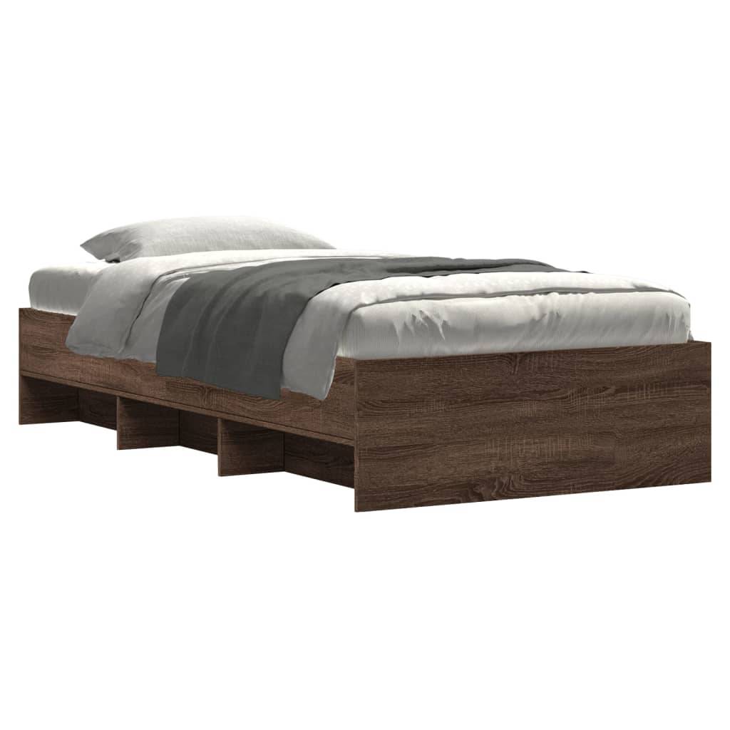vidaXL Bettgestell ohne Matratze Braun Eiche 90x200 cm Holzwerkstoff