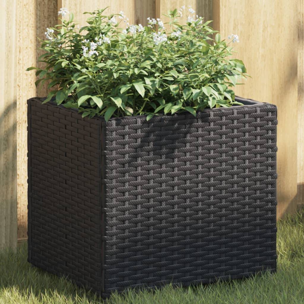vidaXL Pflanzkübel 2 Stk. Schwarz 36x30x32 cm Poly Rattan