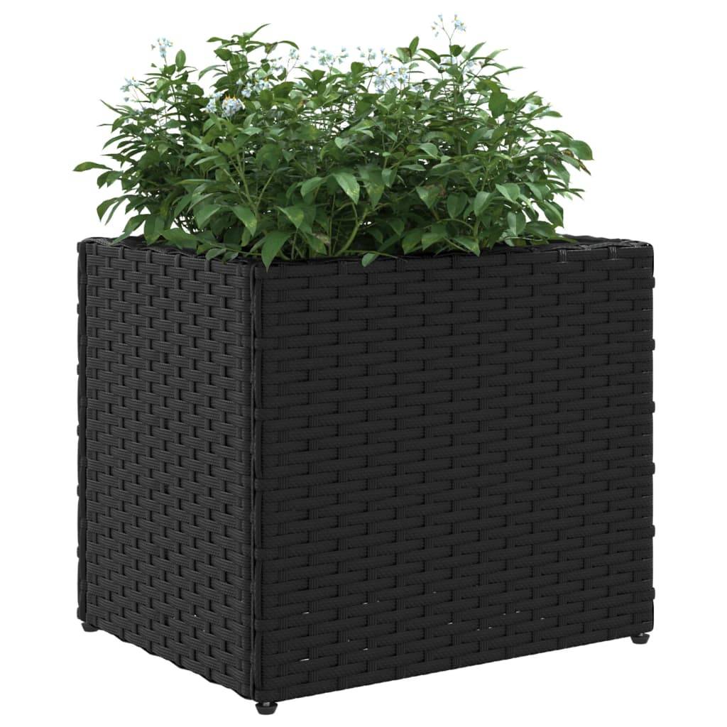 vidaXL Pflanzkübel 2 Stk. Schwarz 36x30x32 cm Poly Rattan