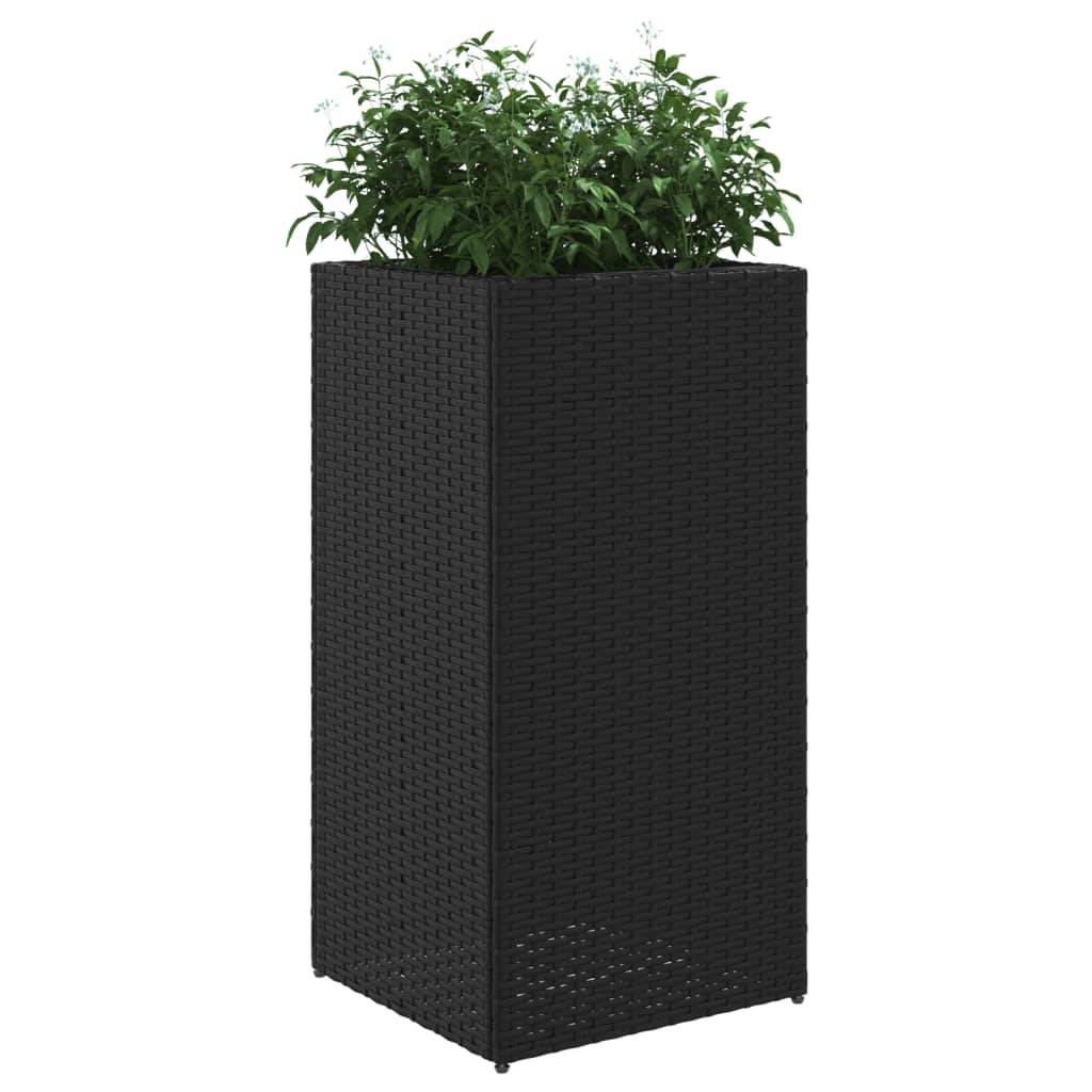 vidaXL Pflanzkübel Schwarz 40x40x80 cm Poly Rattan
