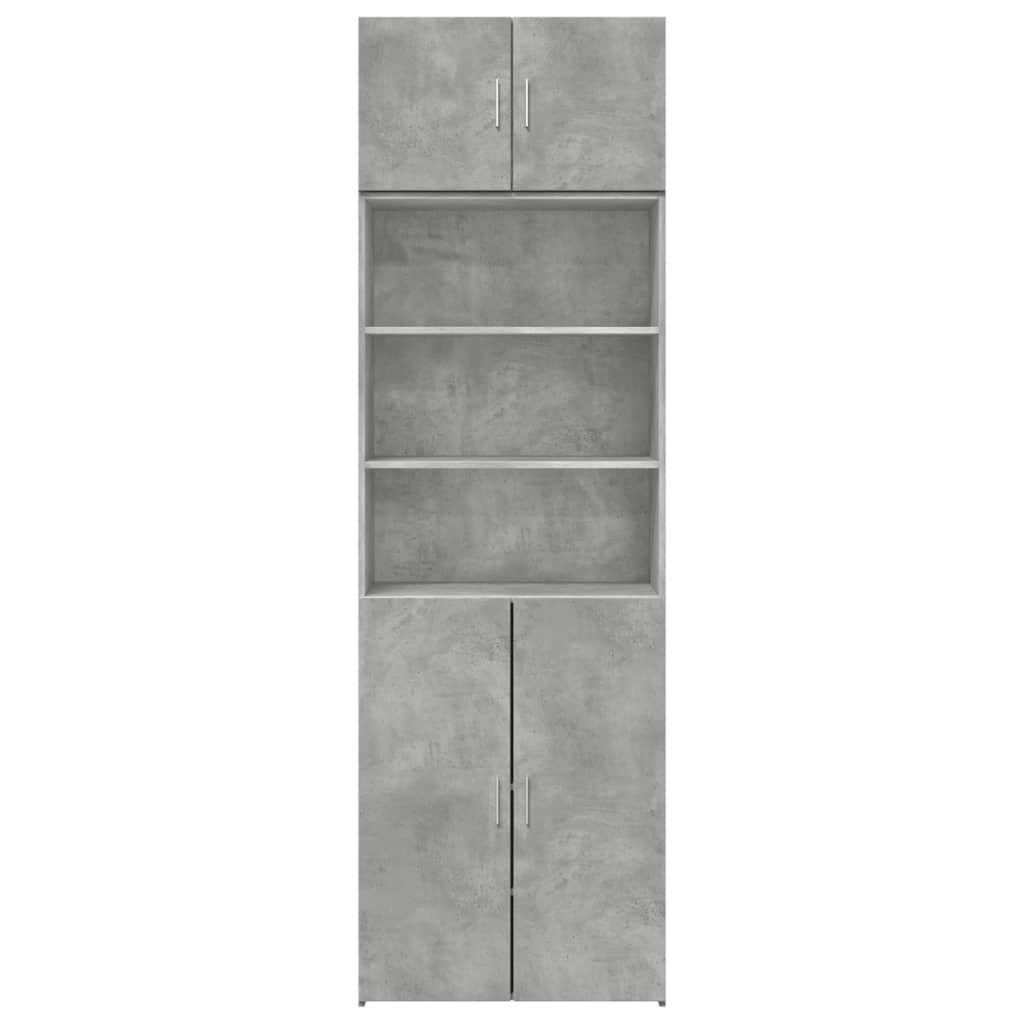 vidaXL Hochschrank Betongrau 70x42,5x225 cm Holzwerkstoff