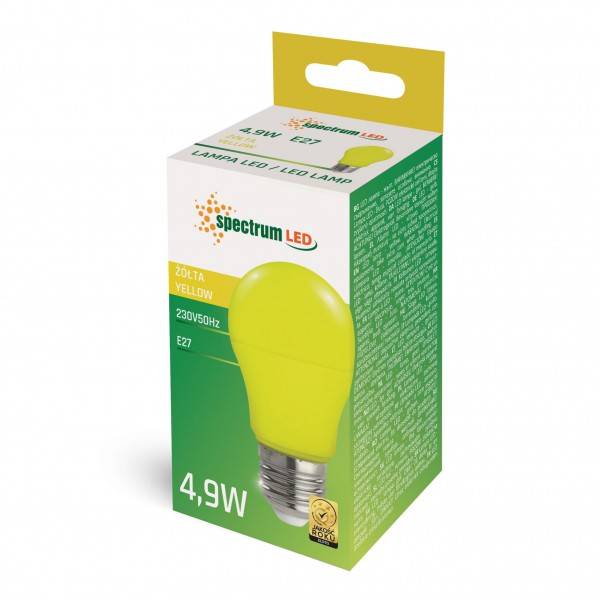 Spectrum LED E27 A50 Farbig Bunt 4,9W Birne 270° Lichterkette Leuchtmittel Deko GELB