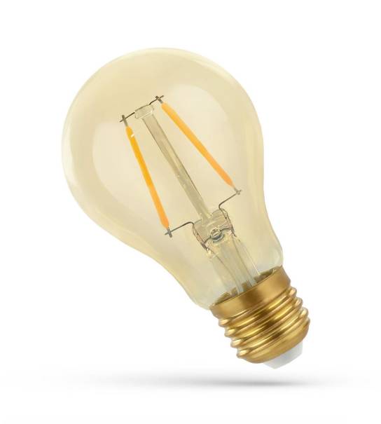 Spectrum LED E27 A60 2W = 21W Birne 270° Retro 210lm Gold 230V Warmweiß 2400K