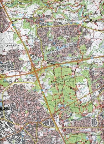 NRW Wanderkarte 48 Solingen, Remscheid, Hilden, Burscheid, Wermelskirchen 1 : 25 000