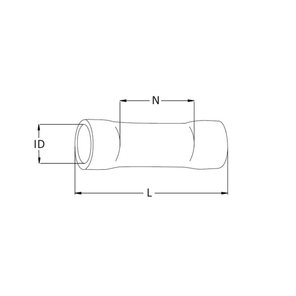 1,5mm²-2,5mm² NYLON (PA) Stoßverbinder BLAU (100 Stück)