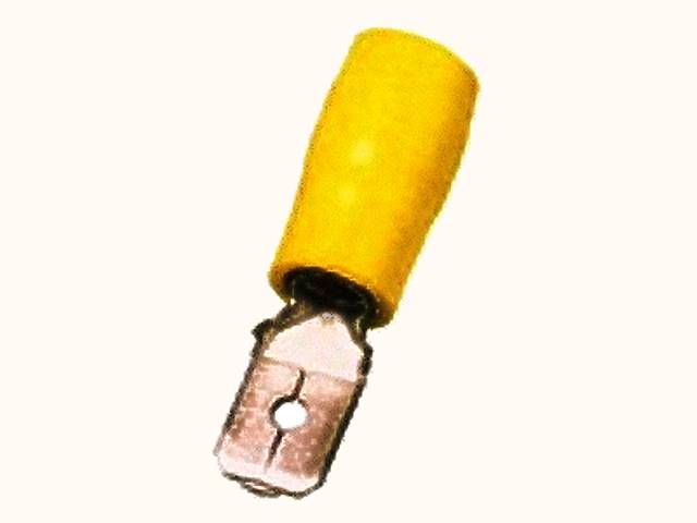 4mm²-6mm² (6,3 x 0,8) PVC Flachstecker GELB (100 Stück)