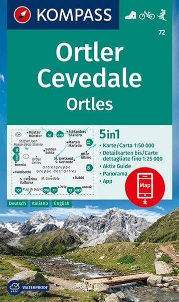 KOMPASS Wanderkarte 72 Ortler/Ortles, Cevedale 1:50.000