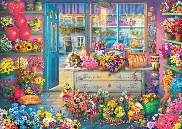 Schmidt Spiele - Bunter Blumenladen, 1.000 Teile