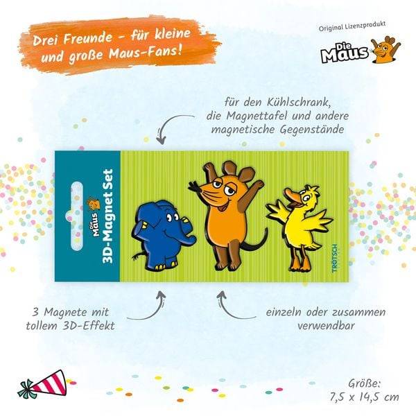 Trötsch Die Maus 3er Set Magnete Drei Freunde