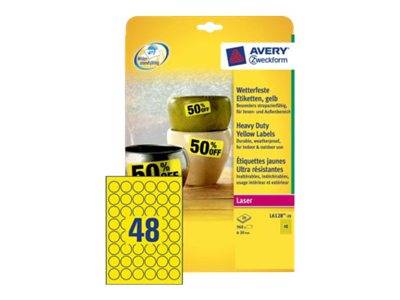 Avery Zweckform - Polyester - Gelb - 30 mm rund 960 Etikett(en) (20 Bogen x 48)