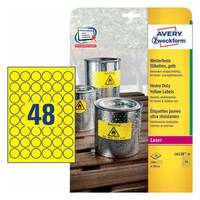 Avery Zweckform - Polyester - Gelb - 30 mm rund 960 Etikett(en) (20 Bogen x 48)
