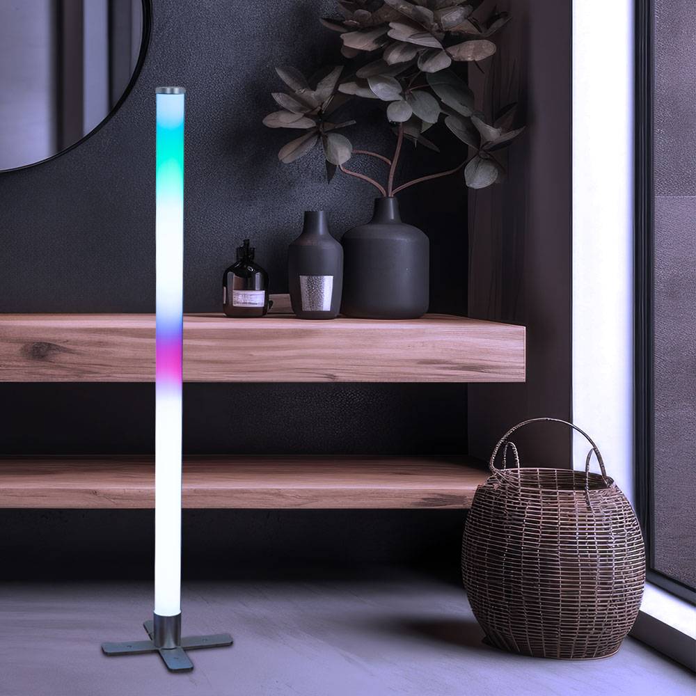 RGB Stehleuchte mit Fernbedienung LED Wandlampe Farbwechsel dimmbar Stehlampe Music Sync, CCT viele Modi, 10 Watt, 2700-5000K, H 103 cm