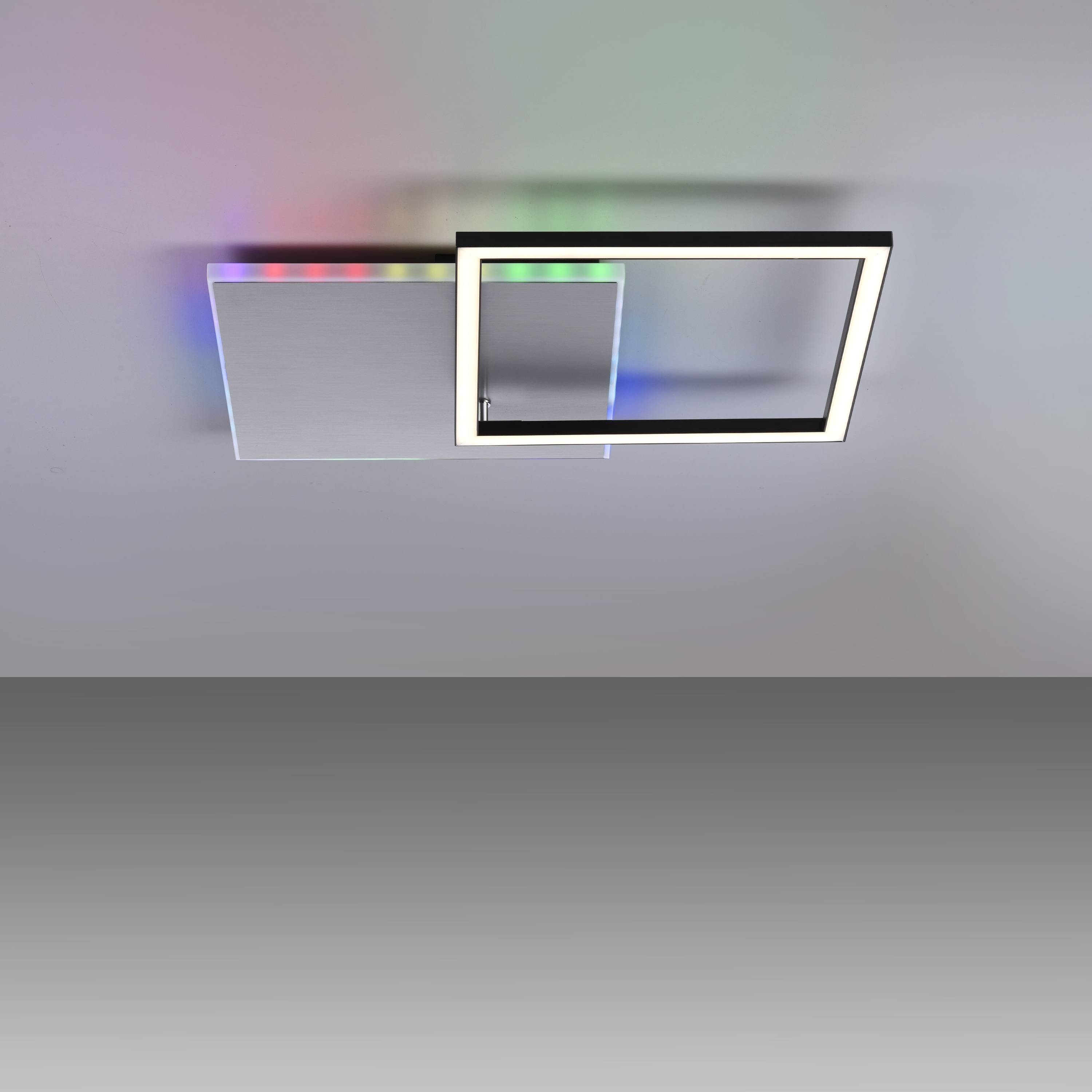 JUST LIGHT LED-Deckenleuchte 11327-95 alufarbig, 31 W, 3200 lm, CCT, RGB