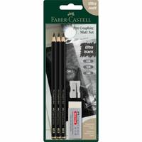 FABER-CASTELL - Bleist.Pitt Graphite Matt 10B 12B 14B BK