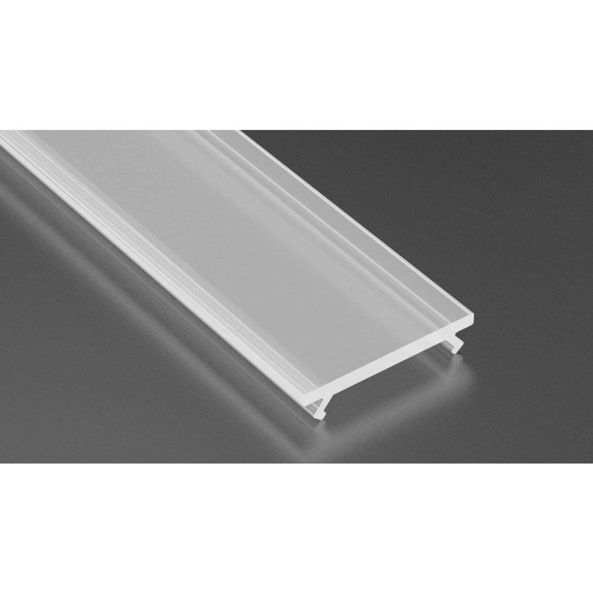 LED Aluminium Profil Leiste Inox | Typ C Neigungswinkel 45° | Mit Endkappe und Halterung | Transparent Abdeckung | 1m