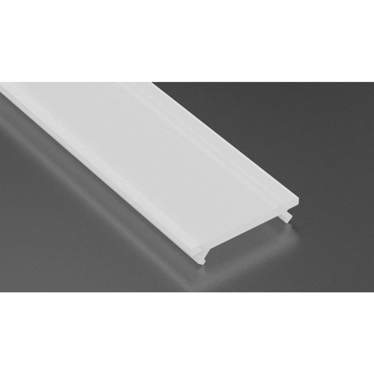 LED Aluminium Profil Leiste Inox | Typ C Neigungswinkel 45° | Mit Endkappe und Halterung | Gefroren Abdeckung | 1m