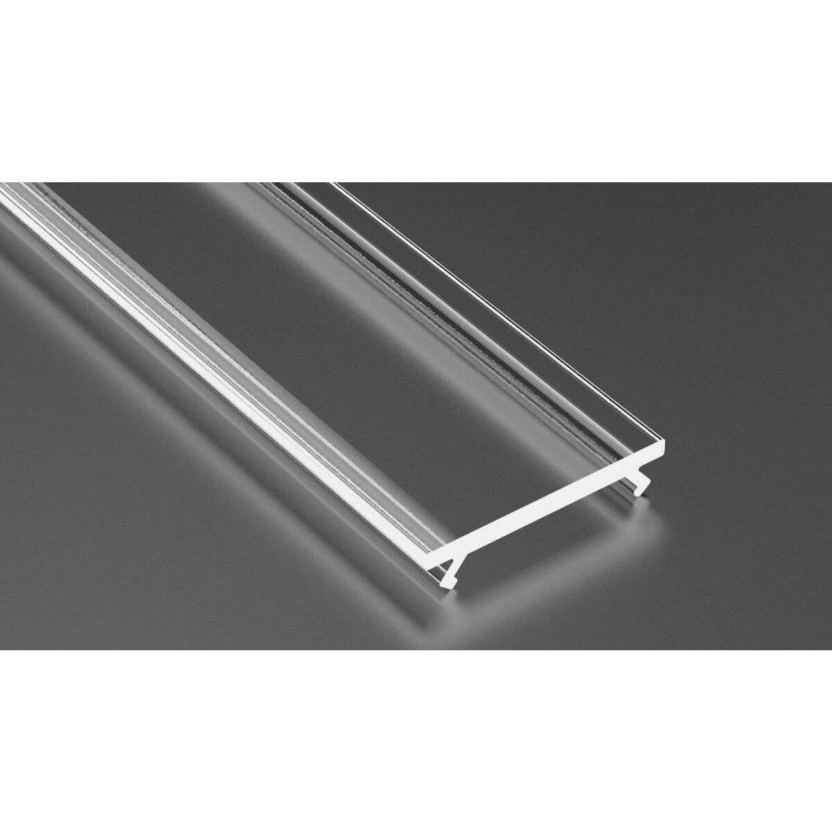 LED Aluminium Profil Leiste Weiß | Typ C Neigungswinkel 45° | Mit Endkappe und Halterung | Milchig Abdeckung | 1m