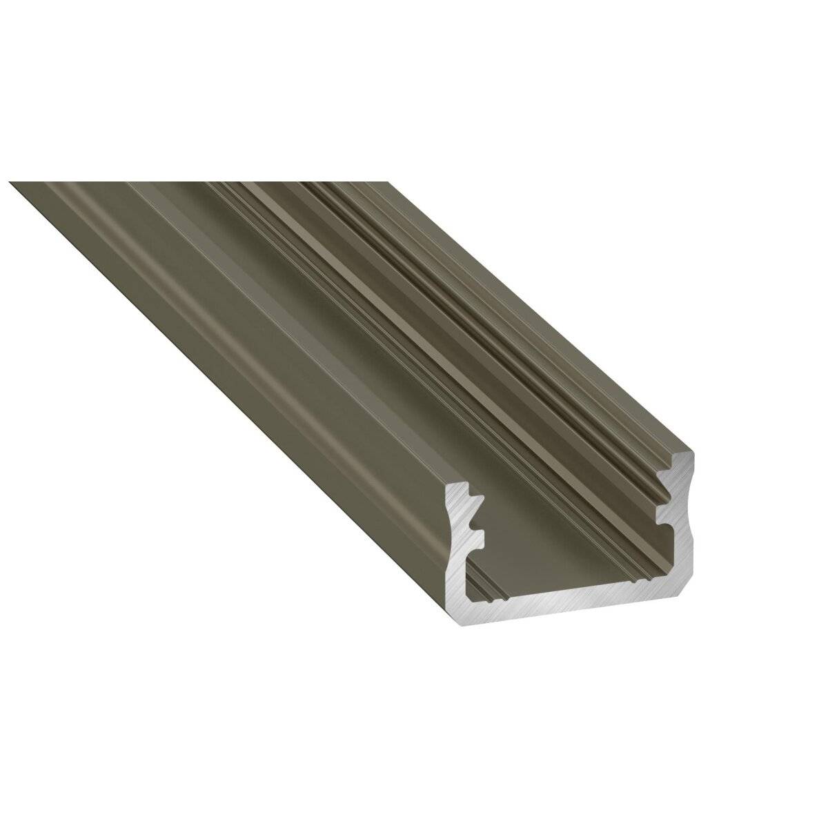 LED Aluminium Profil Leiste Inox | Typ A | Mit Endkappe und Montagehalterung | Gefroren Abdeckung | 1m
