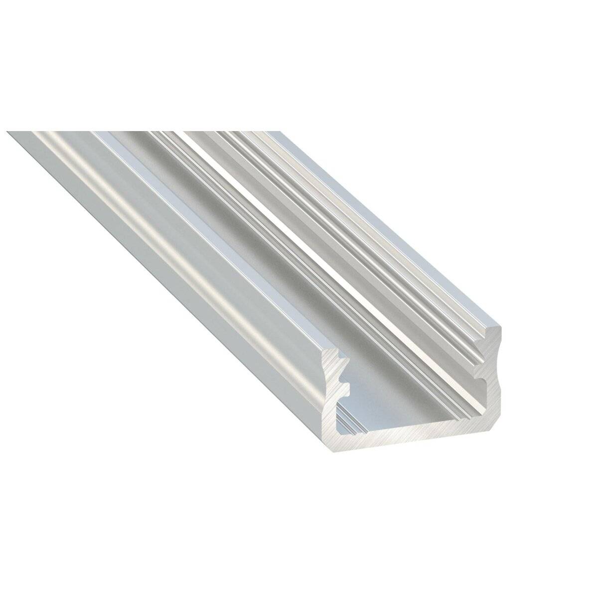 LED Aluminium Profil Leiste Weiß | Typ A | Mit Endkappe und Montagehalterung | Transparent Abdeckung | 1m