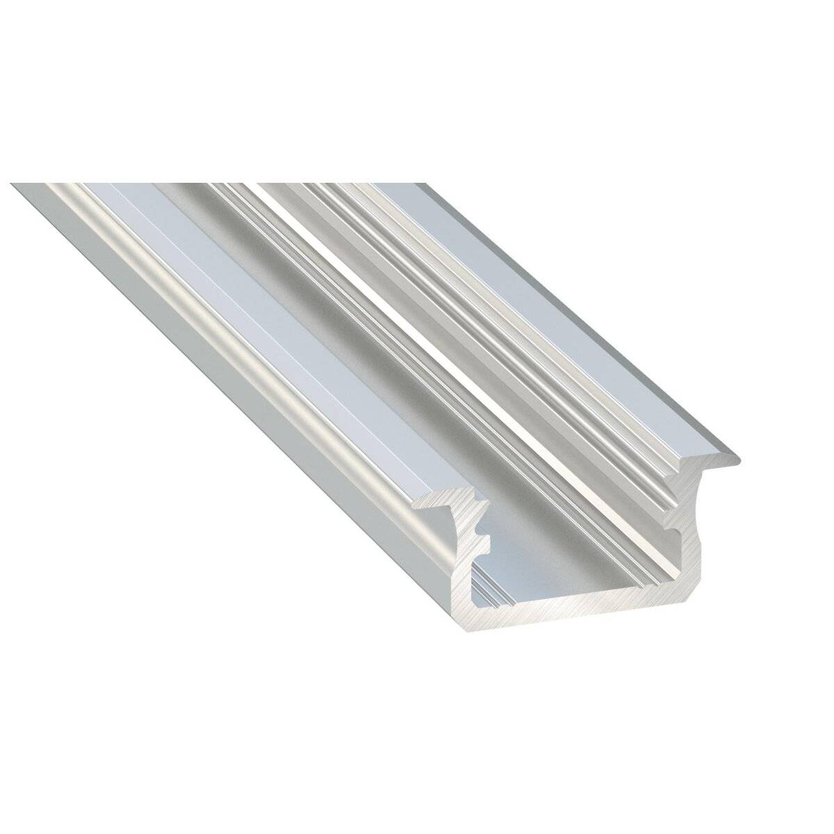 LED Aluminium Profil Leiste Weiß | Typ B Vielseitig einsetzbar | Mit Endkappe | Milchig Abdeckung | 1m
