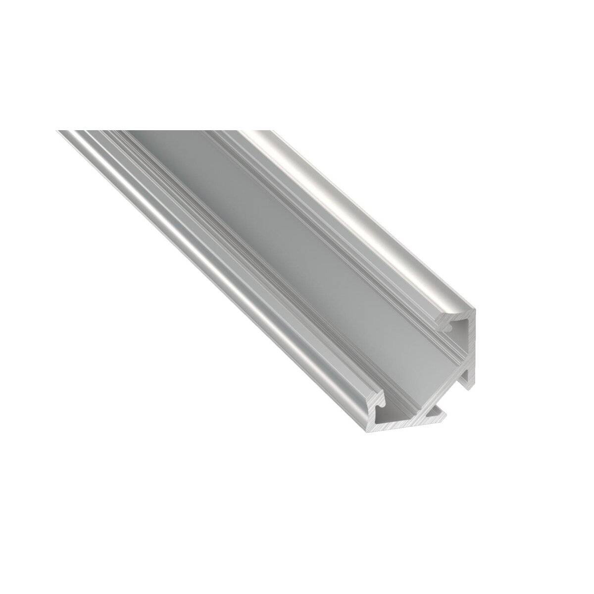 LED Aluminium Profil Leiste Weiß | Typ C Neigungswinkel 45° | Mit Endkappe und Halterung | Milchig Abdeckung | 1m