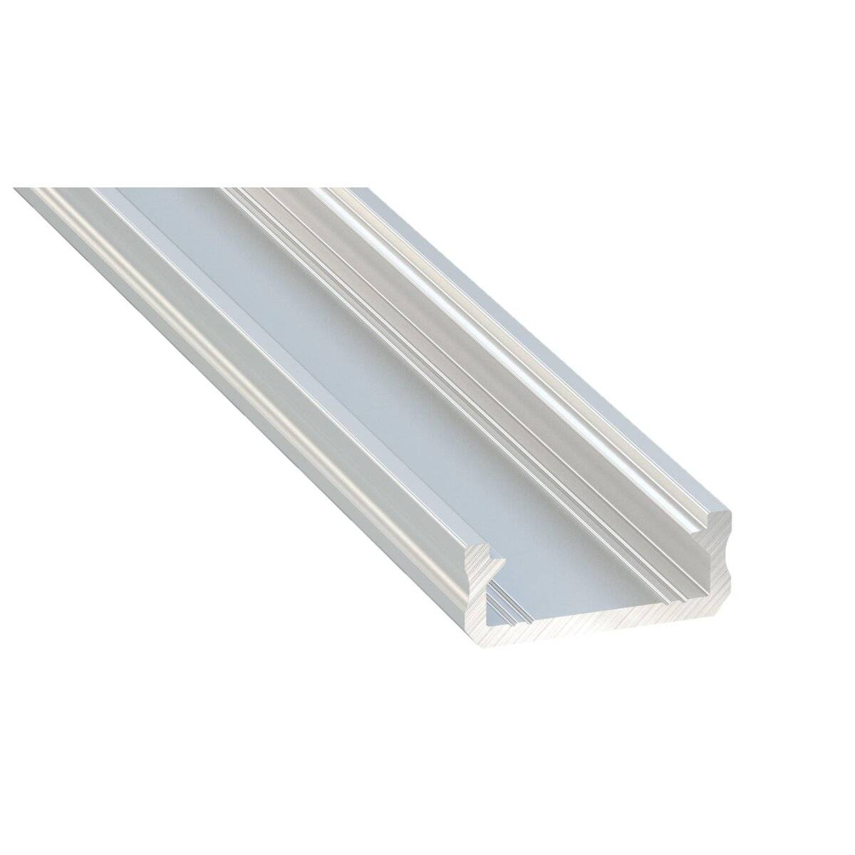 LED Aluminium Profil Leiste Weiß | Typ D | Mit Endkappe und Montagehalterung | Schwarz Abdeckung | 1m