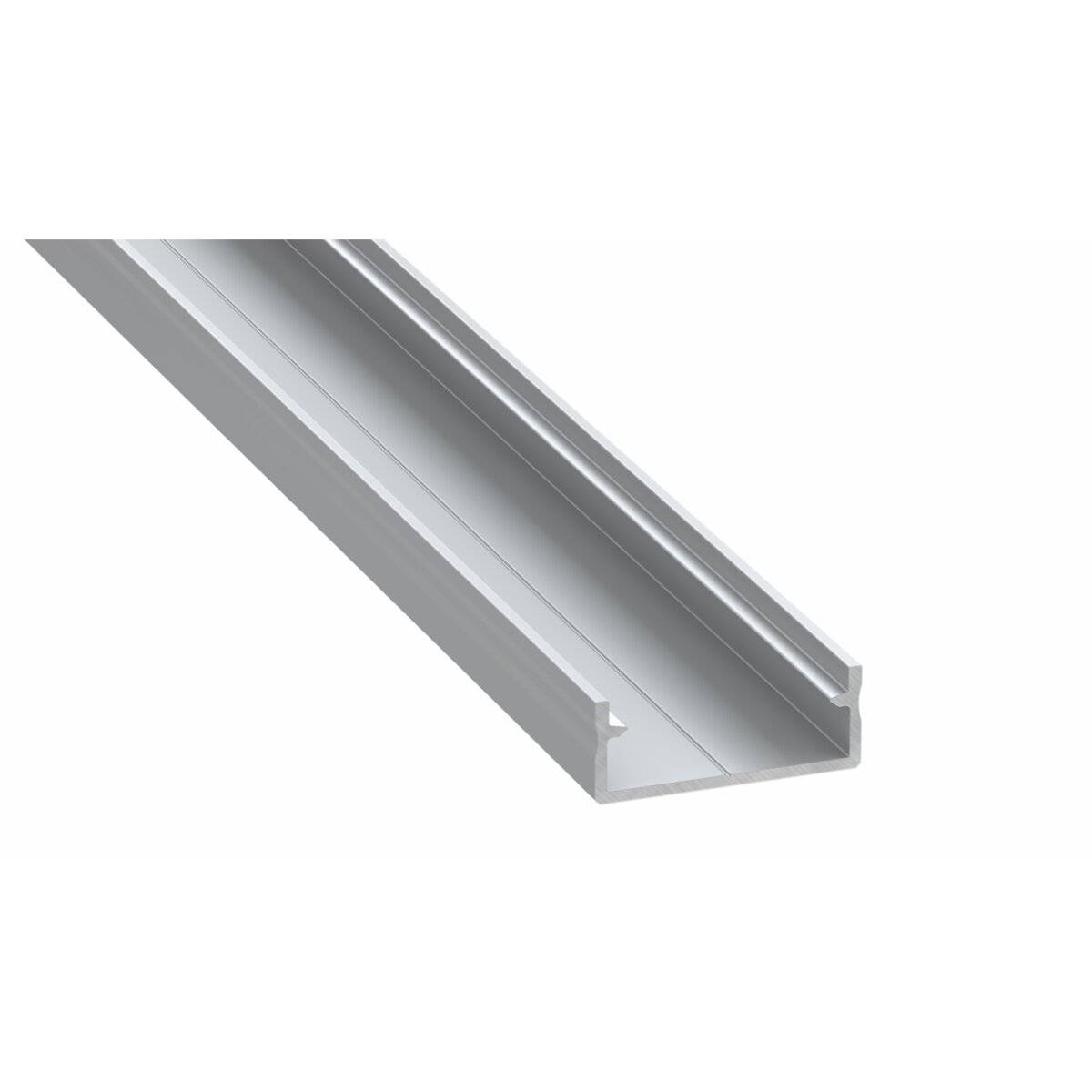 LED Aluminium Profil Leiste Silber | Typ H | Mit Endkappe und Montagehalterung | Milchig Abdeckung | 1m