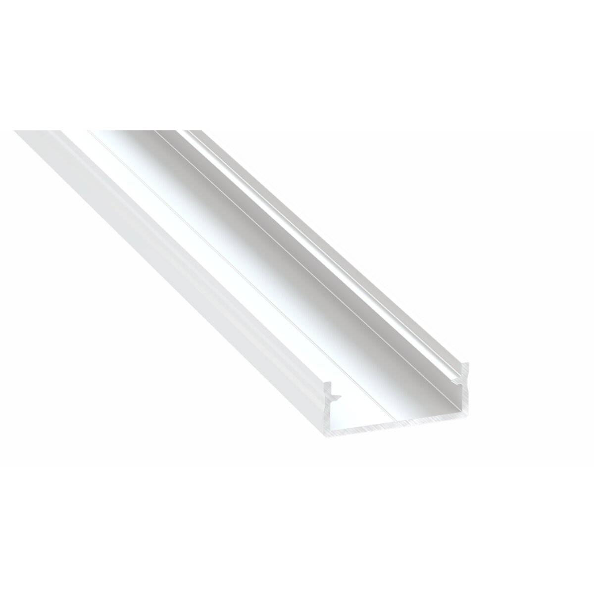 LED Aluminium Profil Leiste Weiß | Typ H | Mit Endkappe und Montagehalterung | Milchig Abdeckung | 1m