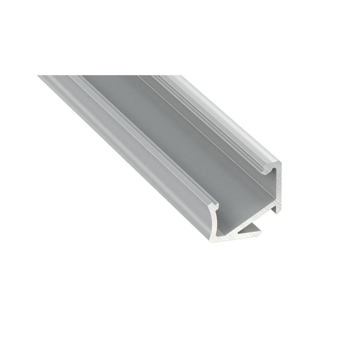 LED Aluminium Profil Leiste Silber | Typ X | Mit Endkappe und Montagehalterung | Schwarz Abdeckung | 1m