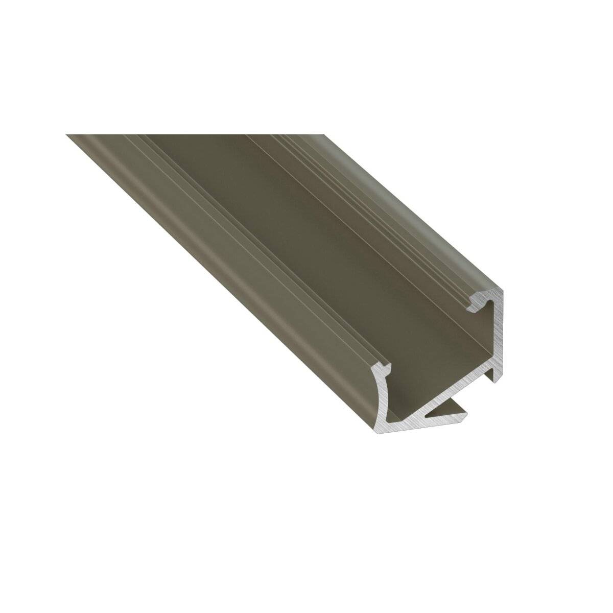 LED Aluminium Profil Leiste Inox | Typ X | Mit Endkappe und Montagehalterung | Milchig Abdeckung | 1m