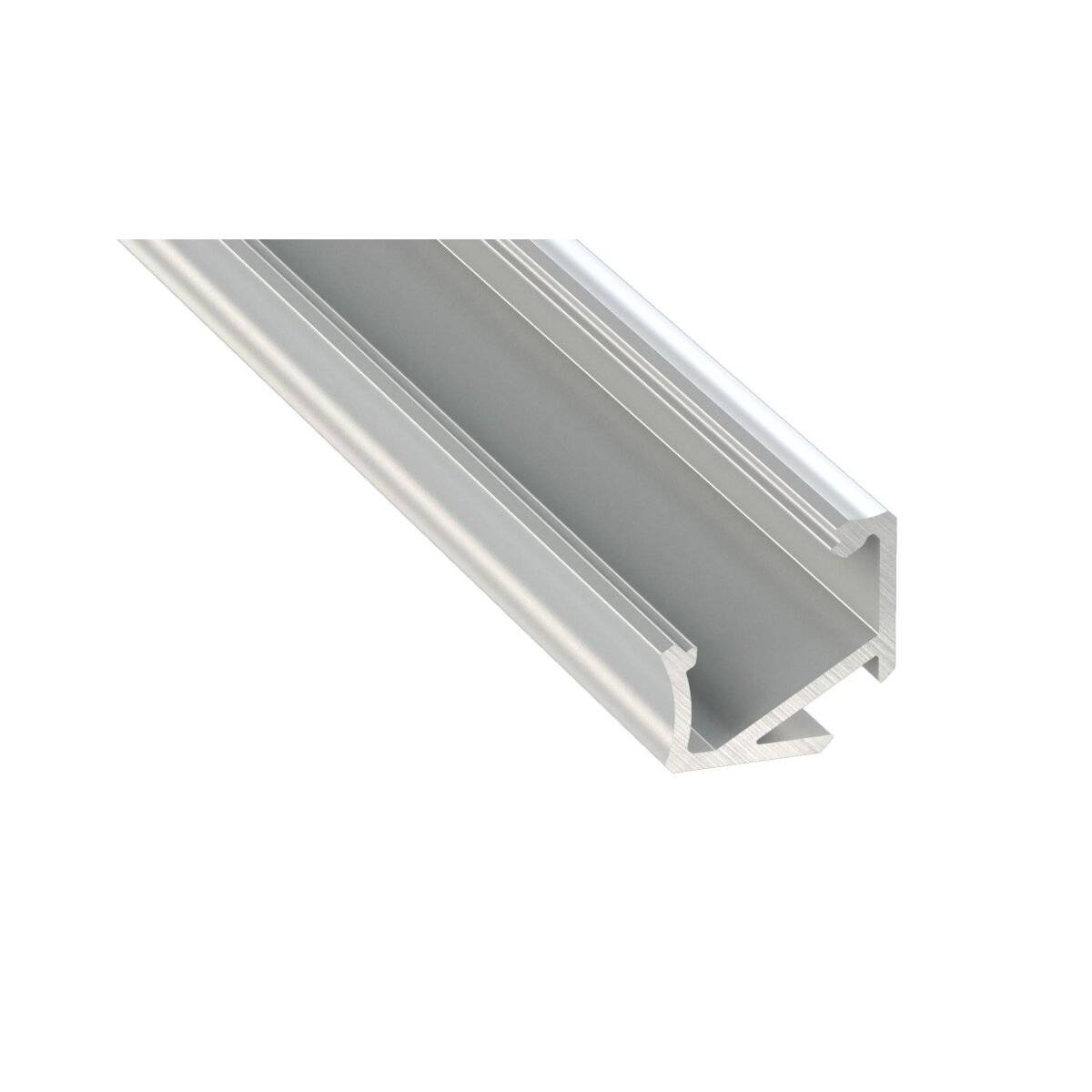 LED Aluminium Profil Leiste Weiß | Typ X | Mit Endkappe und Montagehalterung | Gefroren Abdeckung | 1m
