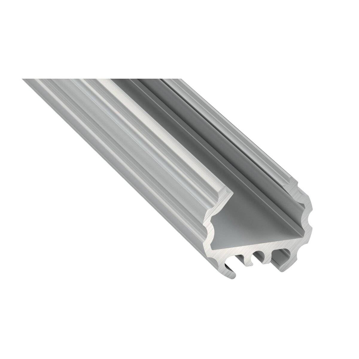 LED Aluminium Profil Leiste Silber | Typ Y | Mit Endkappe und Montagehalterung | Milchig Abdeckung | 1m